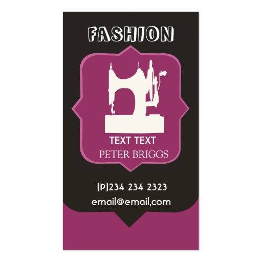 Tailor Clothier Business Cards (front side)