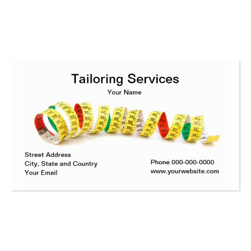 Tailoring Services Business Card (front side)