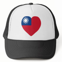 Taiwan China Flag Heart hats