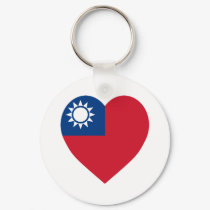 Taiwan China Flag Heart keychains
