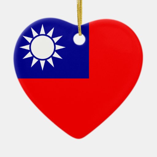 Taiwan Flag Heart Ornament