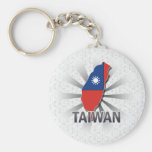 Taiwan Flag Map 2.0 Keychains