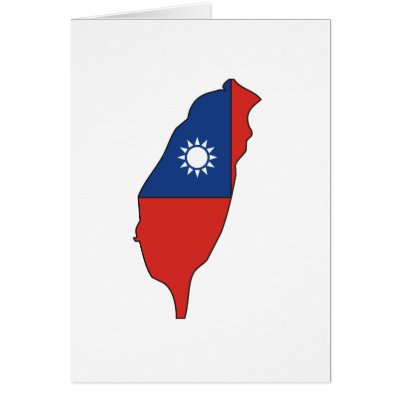 Taiwan flag map cards by