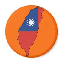 Taiwan flag map magnets