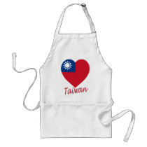 Taiwan (Republic of China) Flag Heart Apron
