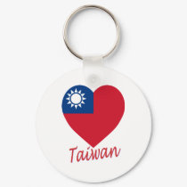 Taiwan (Republic of China) Flag Heart keychains