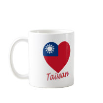 Taiwan (Republic of China) Flag Heart mugs