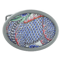 Taiwanese art oval belt buckle