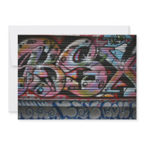 Taiwanese graffiti, Taipei, Taiwan Custom Invitations