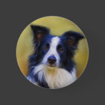 Taj - Border Collie Art Buttons