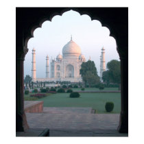 Taj Mahal at daybreak posters