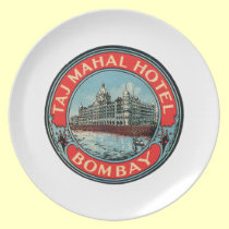 Taj Mahal, Bombay Vintage Luggage Label plates