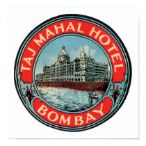 Taj Mahal, Bombay Vintage Luggage Label posters