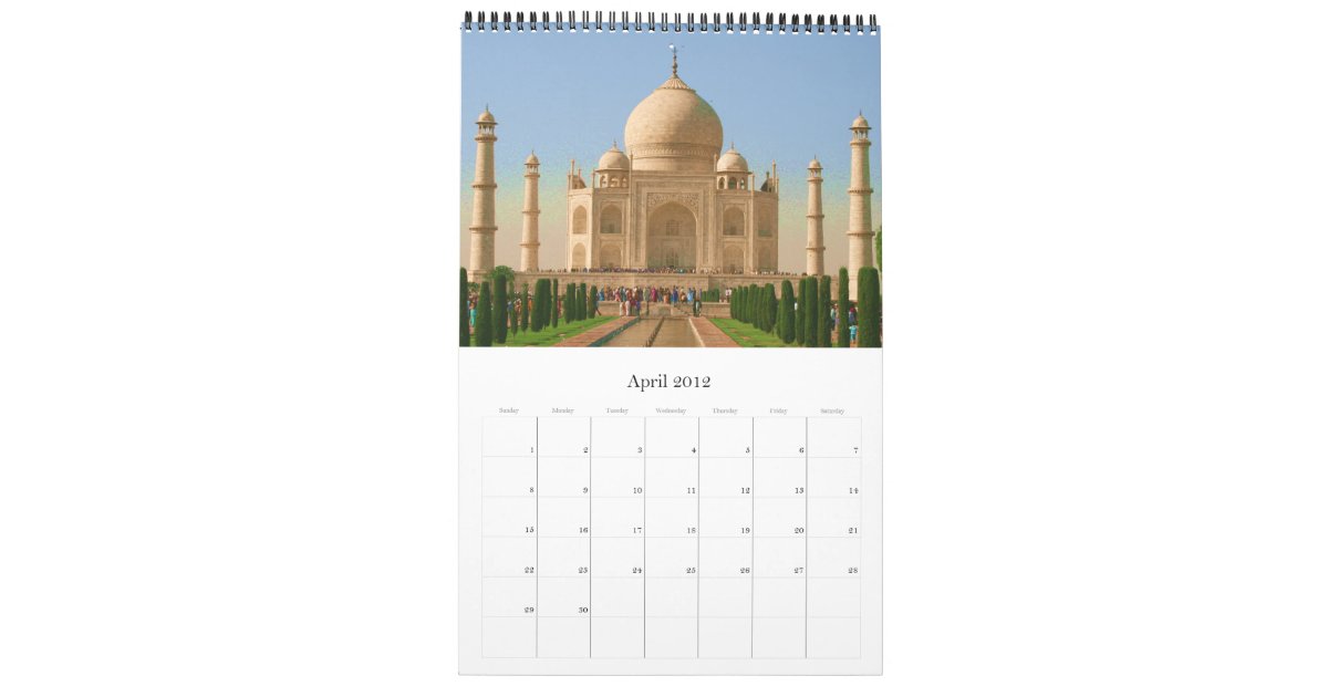 taj mahal calendar 2012 Zazzle