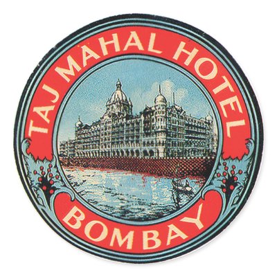 Taj Mahal Hotel Bombay Luggage Tag Stickers by RetroCommunications
