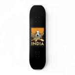 taj mahal india art deco retro poster skate board