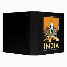 taj mahal india art deco retro travel vintage binder