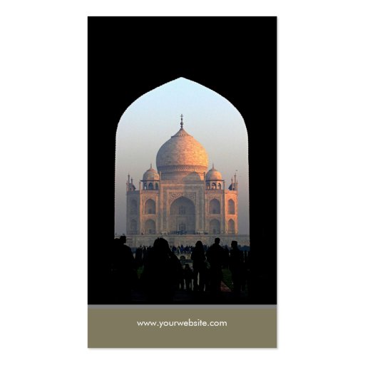 Taj Mahal Light of Dawn India Architecture Photo Business Card (back side)