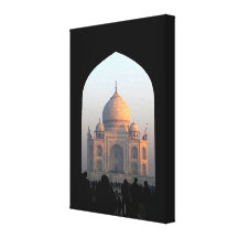 Taj Mahal Light of Dawn India Architecture Photo Stretched Canvas Print