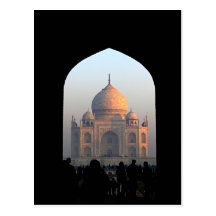 Taj Mahal Light of Dawn India Architecture Photo Post Card