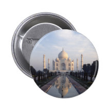 Taj Mahal Reflection in Agra, Uttar Pradesh, India Pinback Button
