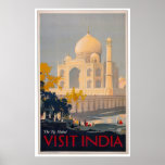 Taj Mahal - Visit India Poster posters