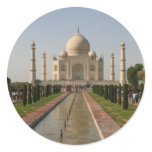 taj mahal water round sticker