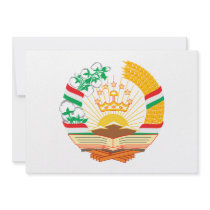 Tajikistan Coat of Arms Custom Invitation