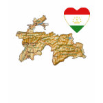 Tajikistan Flag Heart Map Fitted AA T-Shirt