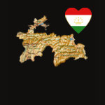 Tajikistan Flag Heart Map Fitted AA T-Shirt