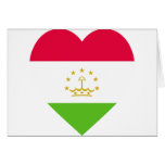 Tajikistan Flag Heart cards