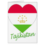 Tajikistan Flag Heart cards