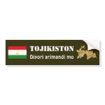 Tajikistan Flag Map Text Bumper Sticker