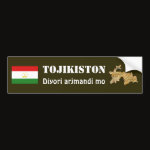 Tajikistan Flag Map Text Bumper Sticker
