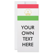 Tajikistan Flag Customized Rack Card