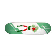 Tajikistan Manga girl dressed in Flag Skateboard