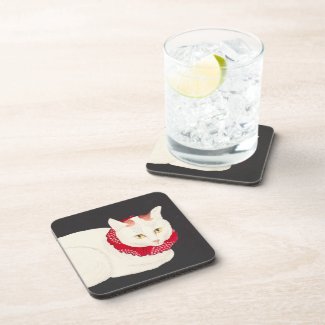 takahashi shotei tama nekko cat portrait ukiyo-e coaster