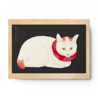 takahashi shotei tama nekko cat portrait ukiyo-e envelope