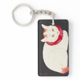 takahashi shotei tama nekko cat portrait ukiyo-e rectangular acrylic key chain
