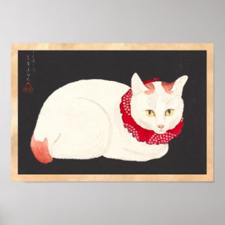 takahashi shotei tama nekko cat portrait ukiyo-e print