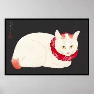 takahashi shotei tama nekko cat portrait ukiyo-e posters