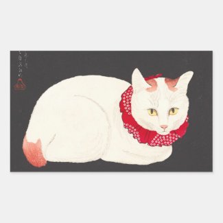 takahashi shotei tama nekko cat portrait ukiyo-e sticker