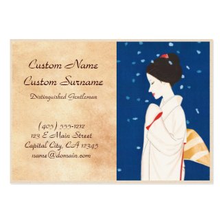 Takasawa Keiichi Large Snowflake japanese lady Business Card