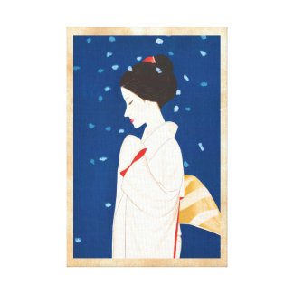 Takasawa Keiichi Large Snowflake japanese lady Canvas Prints