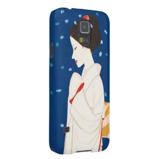 Takasawa Keiichi Large Snowflake japanese lady Galaxy S5 Cases