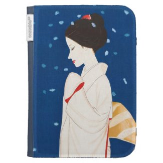 Takasawa Keiichi Large Snowflake japanese lady Kindle Keyboard Case