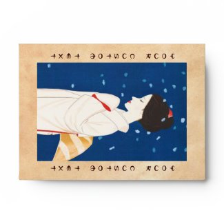 Takasawa Keiichi Large Snowflake japanese lady Envelopes