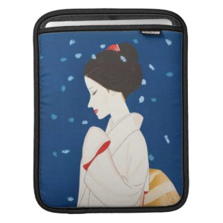 Takasawa Keiichi Large Snowflake japanese lady iPad Sleeve