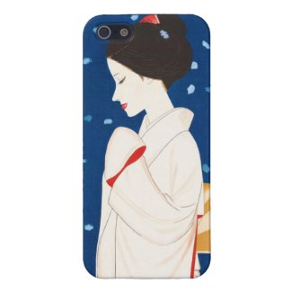 Takasawa Keiichi Large Snowflake japanese lady iPhone 5 Cases