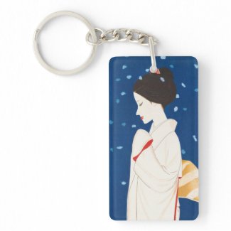 Takasawa Keiichi Large Snowflake japanese lady Key Chain